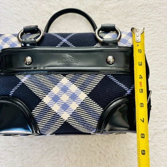 Burberry Blue Label Black Patent Leather/Canvas Women's Handbag - Picture 8 of 16